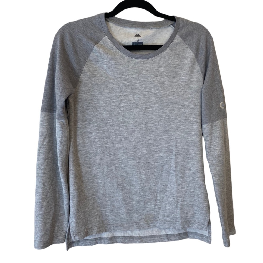 Adidas Long Sleeve T-Shirt Arm Logo Size Small Gray Color Block